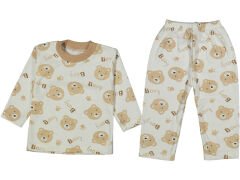 ERKEK KIZ UNİSEX BEBEK ÇOCUK AYI DESENLİ RAPORLU KAŞKORSE PİJAMA TAKIMI