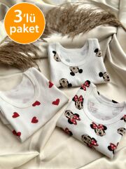 BEBEK KALP MİNNİE MİCKEY 3LÜ ÇITÇITLI BADİ ZIBIN