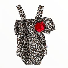 KIZ BEBEK LEOPAR 3 PARÇA SAÇ BANDLI TAKIM