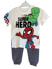 ERKEK ÇOCUK KARAKTERLİ BASKILI ALT UZUN TİŞÖRTLÜ TAKIM