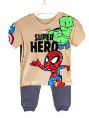 ERKEK ÇOCUK KARAKTERLİ BASKILI ALT UZUN TİŞÖRTLÜ TAKIM