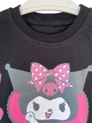 KIZ ÇOCUK KUROMİ BASKILI ŞORTLU 2'Lİ TAKIM