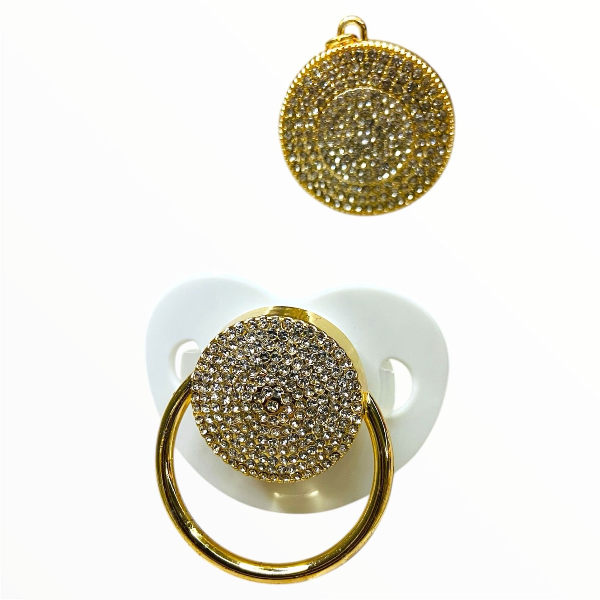 BEBEK KRİSTAL TAŞLI GOLD ZİNCİR DETAYLI EMZİK