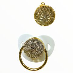 BEBEK KRİSTAL TAŞLI GOLD ZİNCİR DETAYLI EMZİK