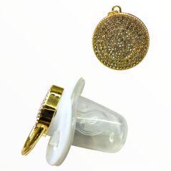 BEBEK KRİSTAL TAŞLI GOLD ZİNCİR DETAYLI EMZİK