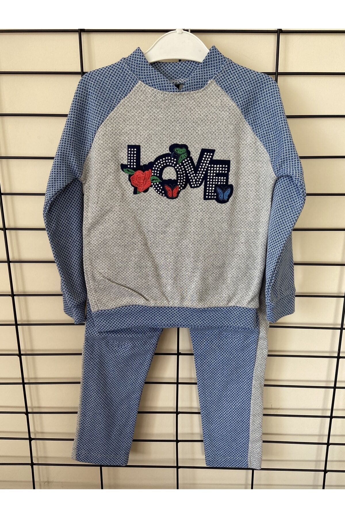 Kız Çocuk Love Nakışlı 2li Takım