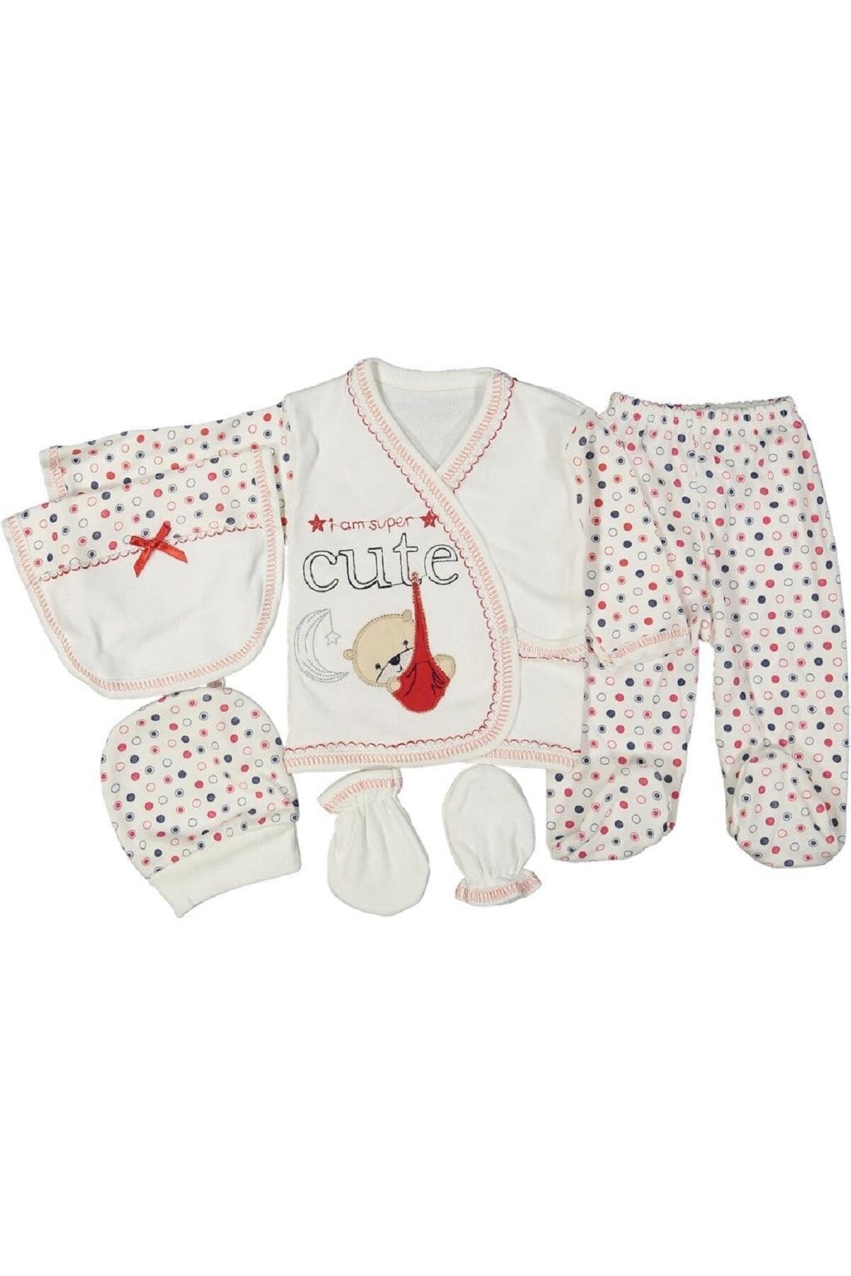 Kız Bebek Ayılı 5'li Hastane Çıkışı Zıbın Set