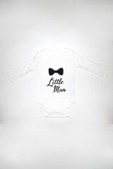 Little Man Baskılı 3'lü Erkek Bebek Takım Gri̇ - 6-9 Ay