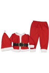 Yeni Yıl Noel Baba 4'lü Erkek Takım Set Kirmizi - 3 Yaş