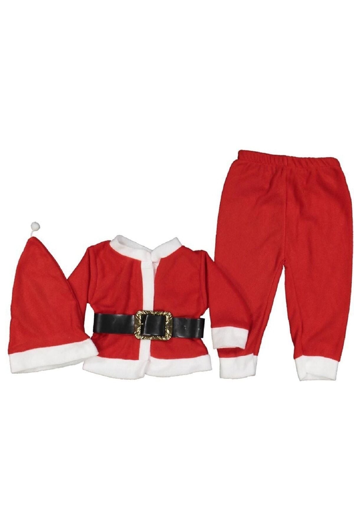 Yeni Yıl Noel Baba 4'lü Erkek Takım Set Kirmizi - 1 Yaş