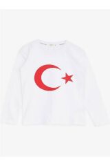 29 EKİM 23 NİSAN ÖZEL GÜN ATATÜRK BASKILI TÜRK BAYRAĞI BASKILI TİŞÖRT Beyaz-Türkbayraği - 11-12 Yaş